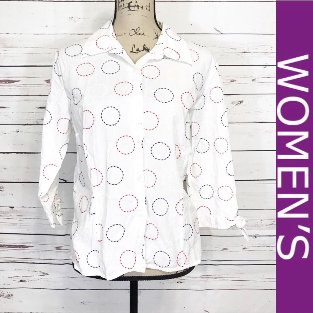 JM Collection Button Down Shirt Embroidery